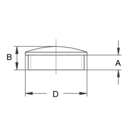 Capuchon bombé creux à coller pour tube 42.4x2 mm en inox 316 brossé