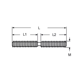 Terminaison filetée pas à droite + pas à gauche en inox 316