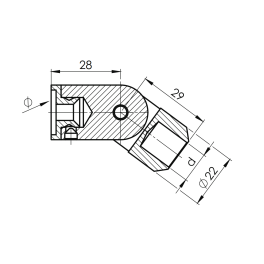 Fixation articulée pour lisse inox 304
