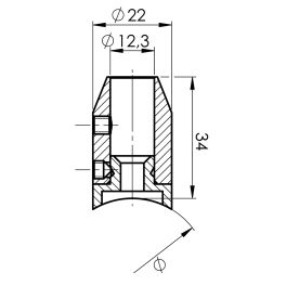Support de lisse axial pour tube inox 316