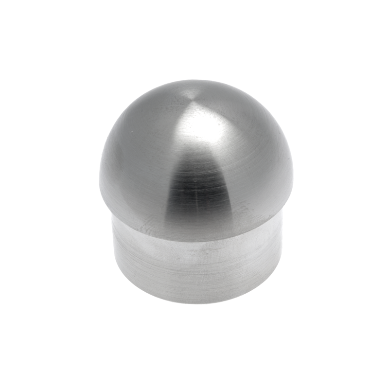 Capuchon demi-sphère à coller pour tube 42.4x2 mm en inox 316 brossé
